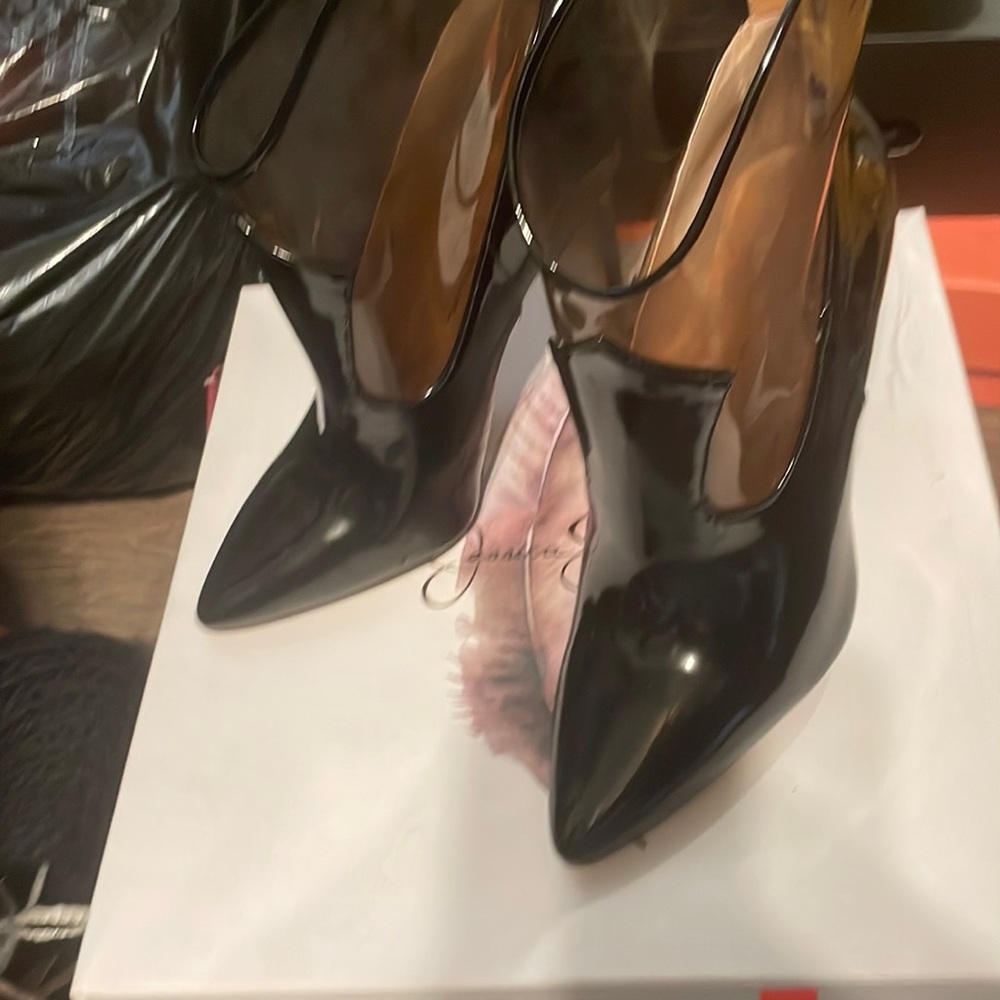 Clear and black heels cowboy style